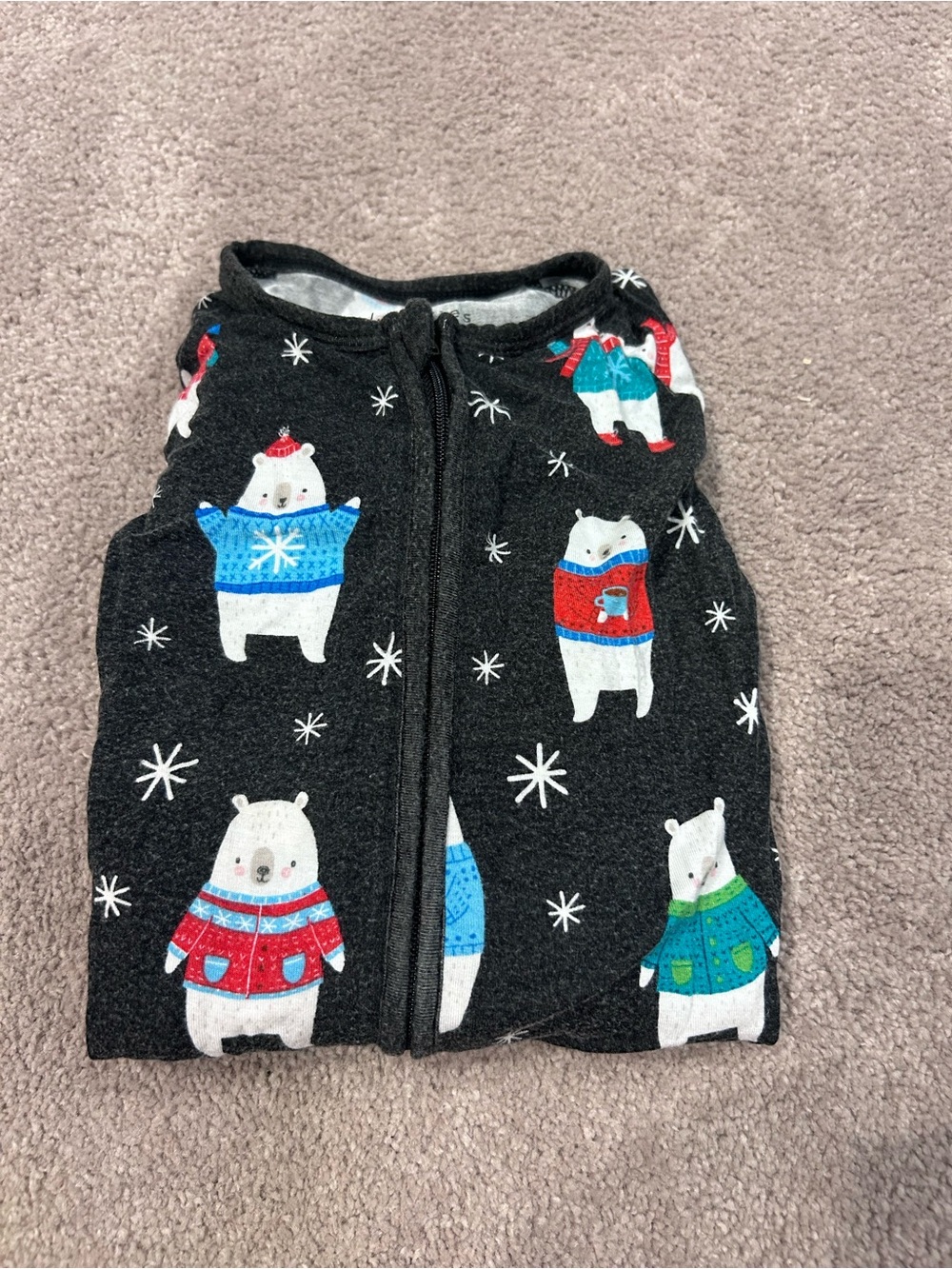 Black Holiday Polar Bear Zippy